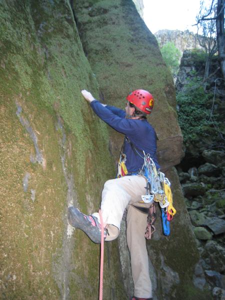Launching into a possible FMA on Trigger Finger (40' 5.10a J3 II)