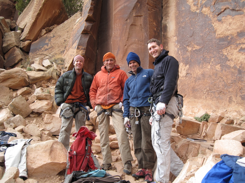 We meet the famous Jim Donini.  L to R: Tad, Jim Donini, Matt R., Kevin B.
